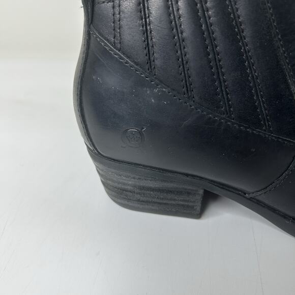 Born Boots Women's 7 M Beebe F29403 Black Leather Almond Toe Ankle Booties - Picture 4 of 7